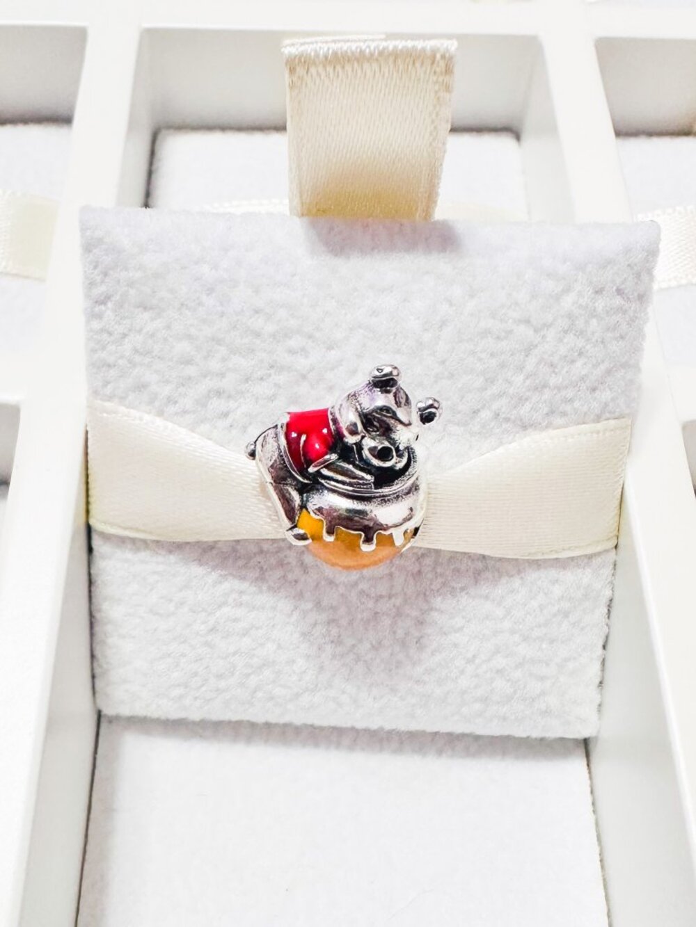 925 Sterling Silver Winnie The Pooh On Honey Pot Charm Bead Fits Pandora